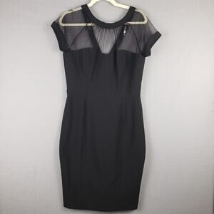 Maggy London Women's Size 10 Mesh Panel Bodycon Mini Dress Black Cocktail Party